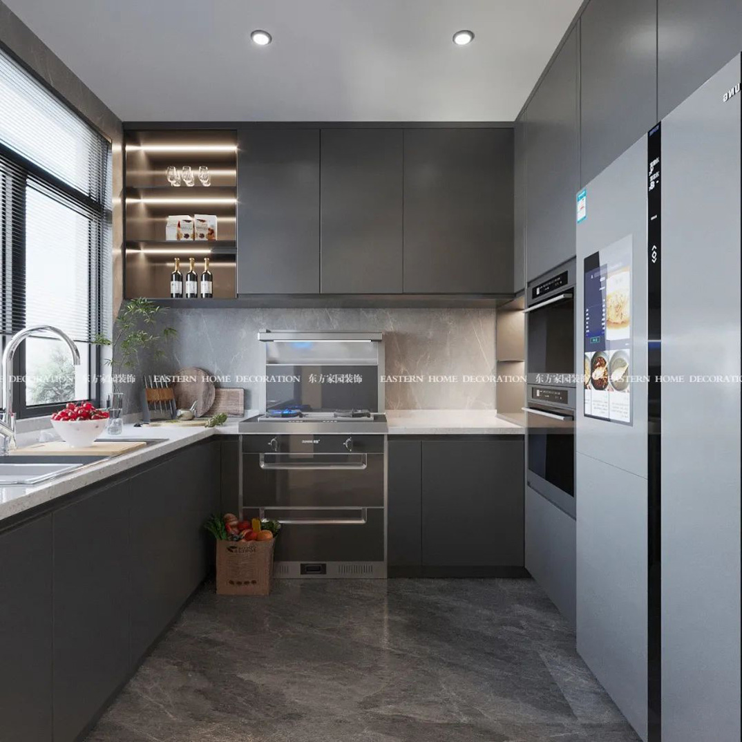 盛世华府129㎡三室两厅厨房现代极致黑风格装修案例效果图.jpg