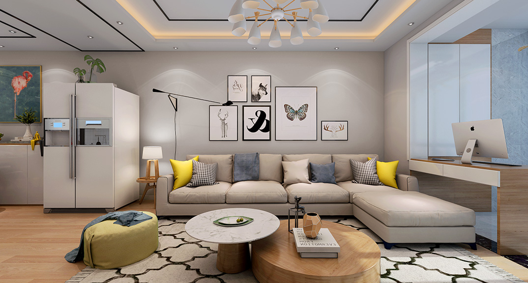 壹号学府152㎡三室两厅客厅沙发现代风格装修案例效果图.jpg